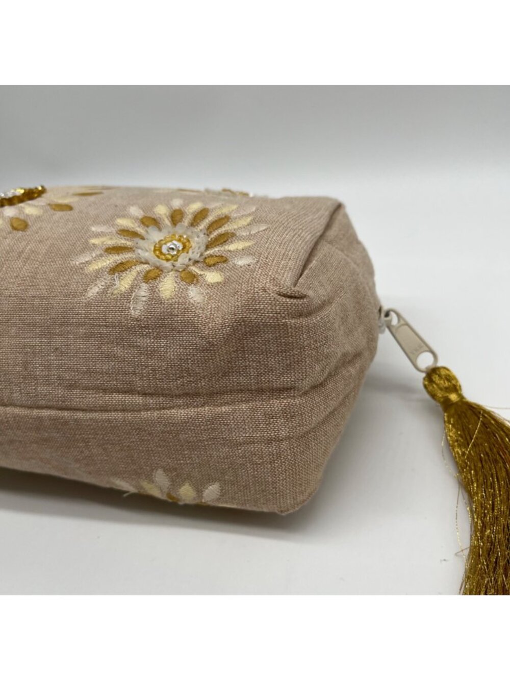 MMS Brands Brown Floral Fabric Pouch - Picture 8 of 10